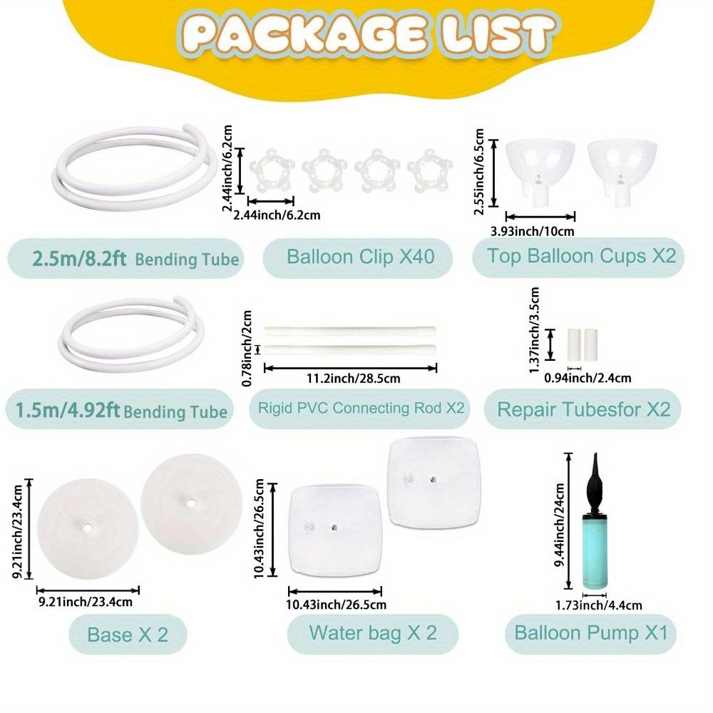 

8.2FT и 4.92FT Подставка для арки из воздушных шаров Свободно сгибающаяся верхняя часть Комплект для арки из воздушных шаров Полуарочная подставка для воздушных шаров с основанием для напольной колонны белый