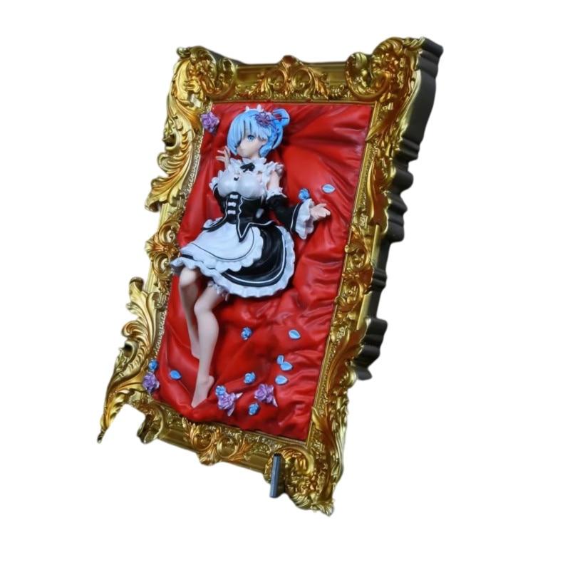 Different World From Zero Anime Figure Rem Photo Frame Figma Pvc Statue Model Collection Decoration Toys Boy Gift