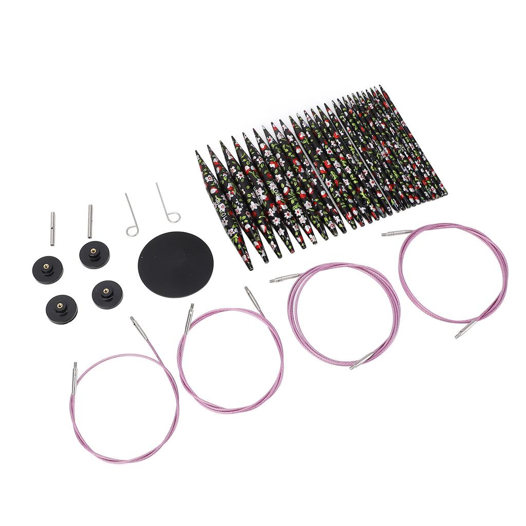 13 Pairs Circular Needles Detachable Aluminum Printing Knitting Needle Set PU Storage Bag for