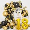 97Pcs Black Gold Balloon Garland Arch Kit Happy 18 21 30 40 50 60 Year Old Birthday Party Decor For Men Women Adults Anniversary