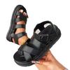 Summer 2025 Women's Large Size Comfortable Thick Heel Fish Mouth Sandals Fashionable Slip-On PU Leather Ladies Slippers
