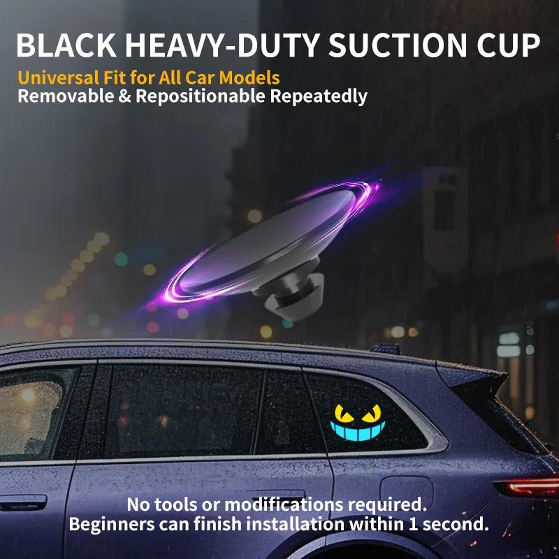 Kebidu Solar‑Powered Car Devil Light, RGB LED Decor Lamp, Type‑C Rechargeable Suction Cup Car Window Ornament Light