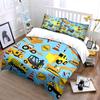 Construction Vehicle Themed Decorative Set Kid'S And Adults' Bedroom Decor, Exquisite Three-Piece Bedding Set Gift