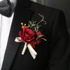 Eleganckie Sztuczne Boutonniere Kwiaty Jedwabne Kwiaty Kwiat na Piersi Pana Broszka z Róży Studniówka