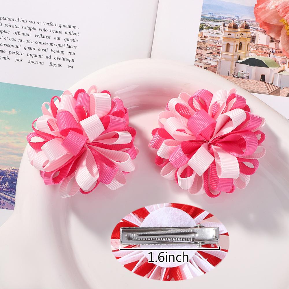 2 Stück/Los Schleifenblume Haarnadeln Doppelfarbige Haarspangen Mädchen Prinzessin Haarreif Haarspangen Handgefertigter Kopfschmuck Haarschmuck