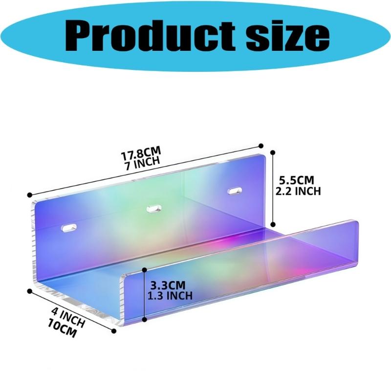 Floating Shelf Set of 2 for Bathroom and Bedroom Wall Use, Acrylic Storage Shelves with Open Access Form for Daily Use