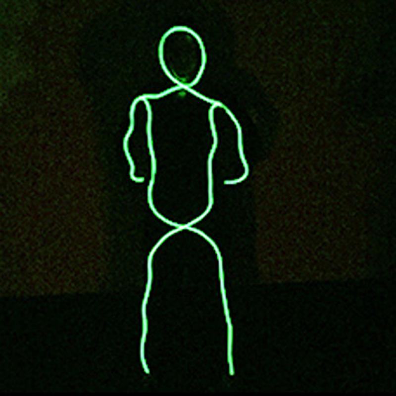 DIY LED Streichholz Streifenlichter Nachtshow Rüstungslicht Bühnenperformance LED Leuchtender Strichmännchen Kostüm EL Draht Kleidung Herren
