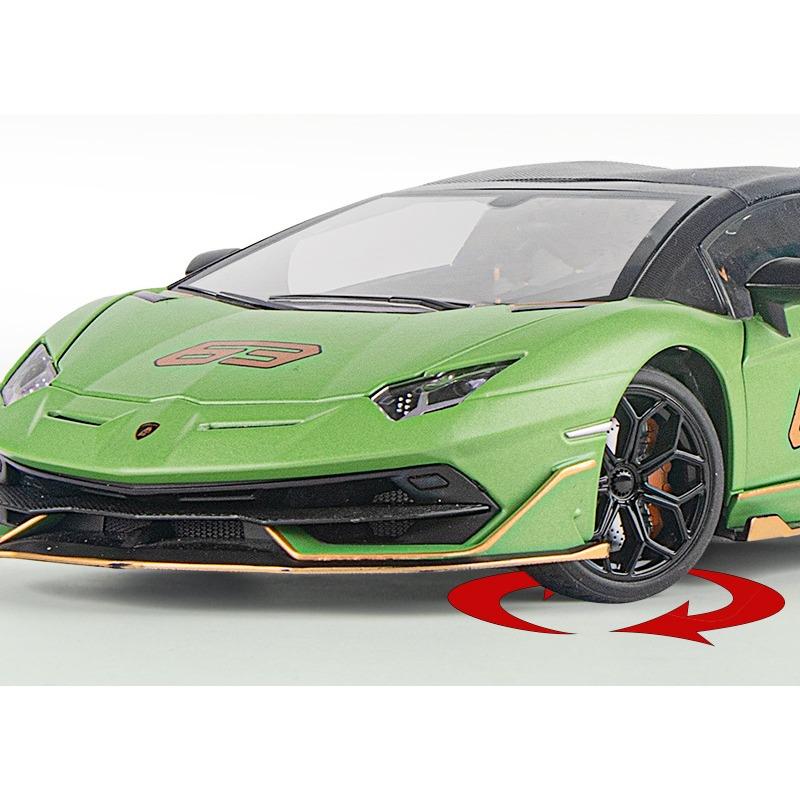 1/18 Lamborghinis Aventador SVJ63 Alloy Toy Car Model Wheel Steering Sound and Light Children's Toy Collectibles Birthday Gift