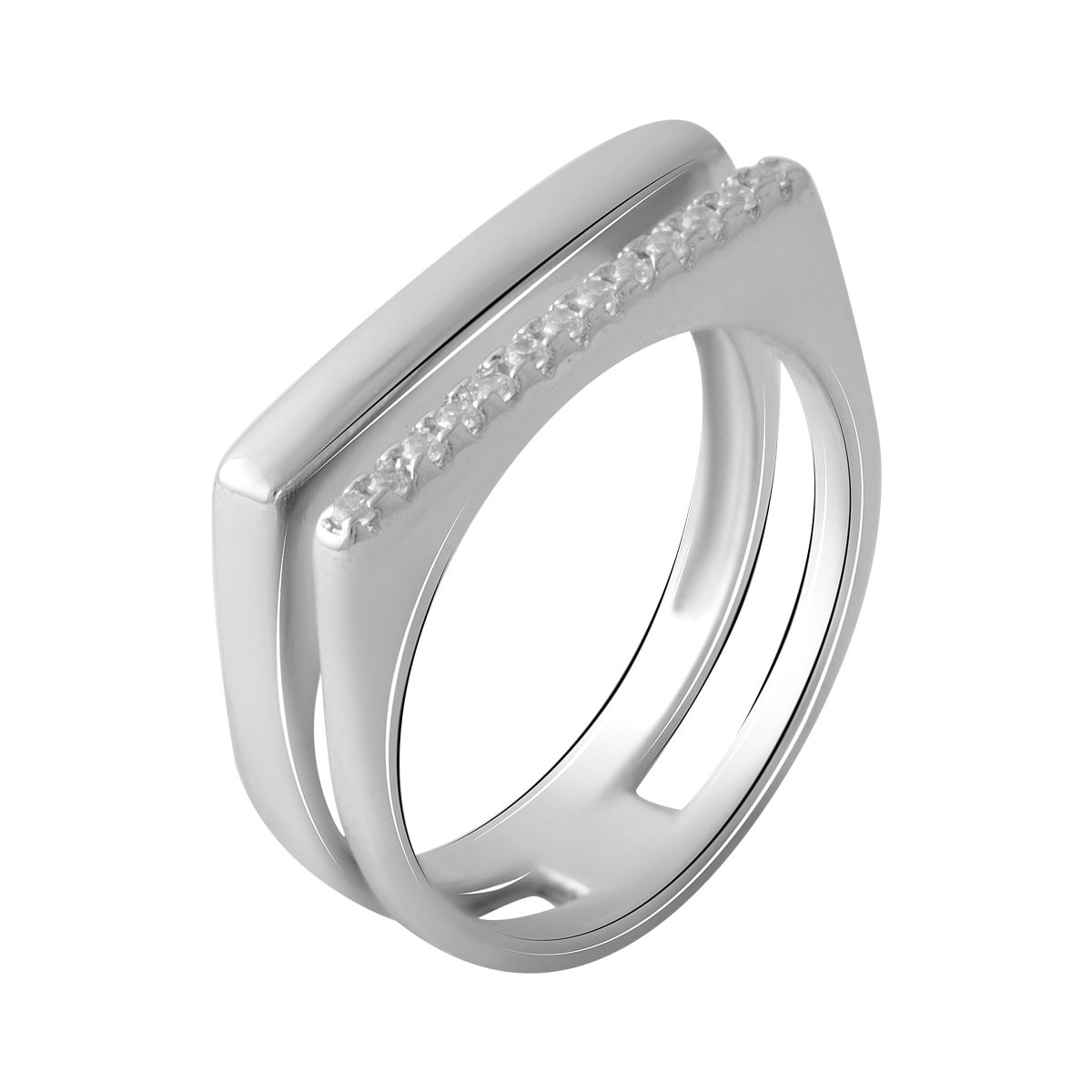 

Срібний перстень з фіанітами (2067856) 16.5 білий