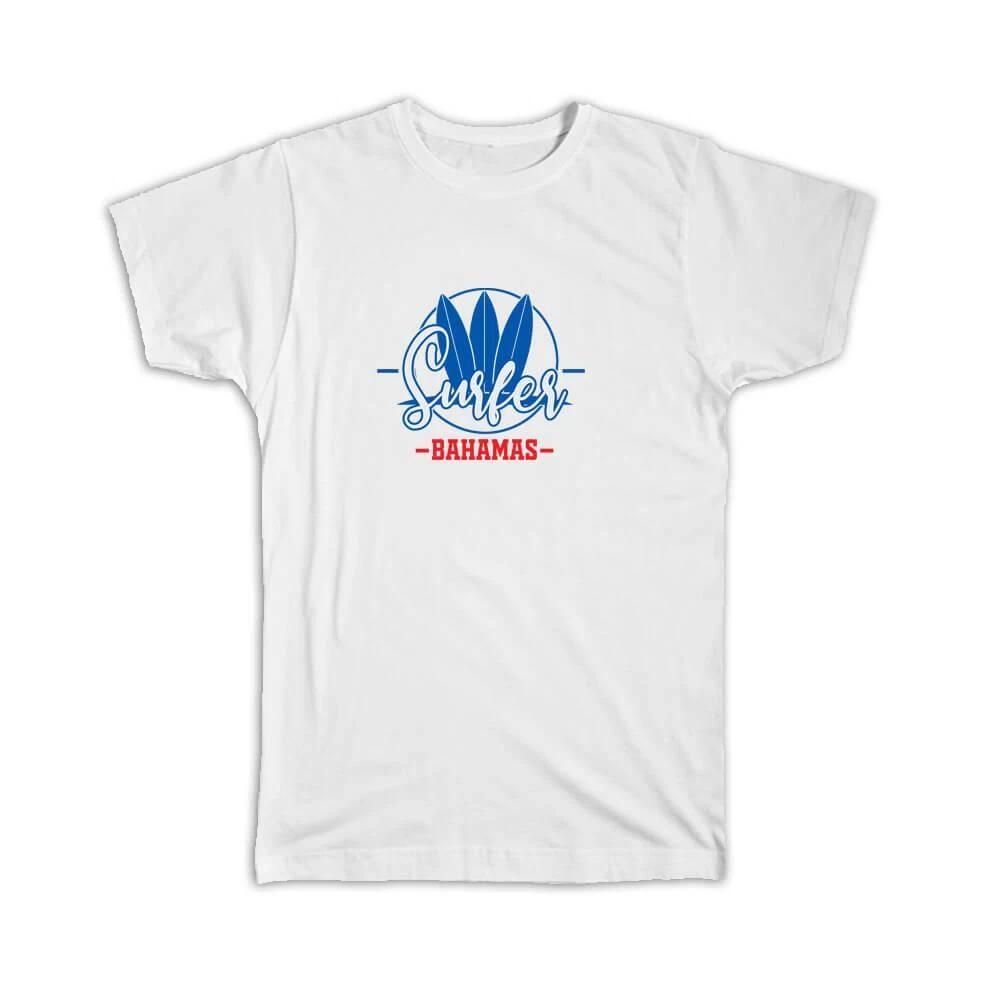 Gift T-Shirt : Bahamas Surfer Tropical Souvenir Travel XL