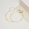 Stainless Steel 18k Gold Plated Minimalist Sparkling Zircon Hand Chains Y-Shaped Ring Bracelets for Women Tarnish Free Jewelry