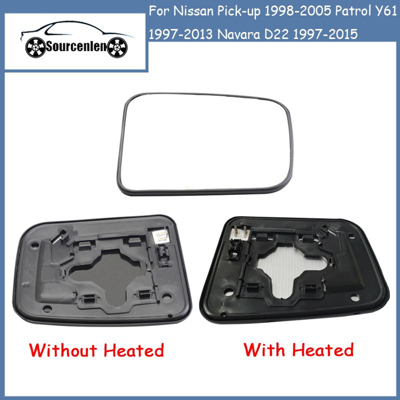 

Car Heated Convex Door Mirror Glass For Nissan Pick-up 1998-2005 Patrol Y61 1997-2013 Navara D22 1997-2015 With Heated Left