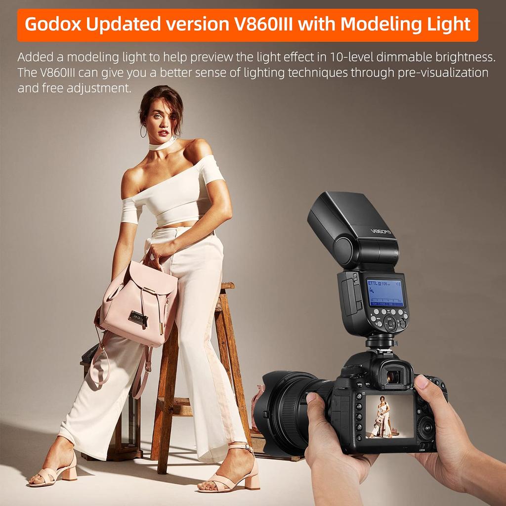GODOX Camera Flash Speedlite Kit with Modeling Quick Release 2600mAh Rechargeable Recycle GN60 Speedlite for Canon and Technical Standards Approval