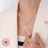 Qiong Yao French INS Style Retro Zirconia Heart Earring & Necklace Set, 18K Gold-Plated Copper.