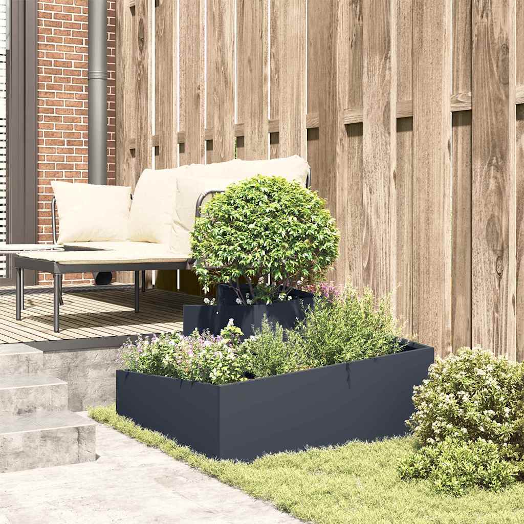 Garden Planter Anthracite 80 X 80 X 50 Cm