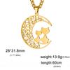 Cazador Crescent Moon Cat Pendant Necklaces for Women Animal Kitten Filigree Neck Chain 2026 Stainless Steel Jewelry Gift Trend