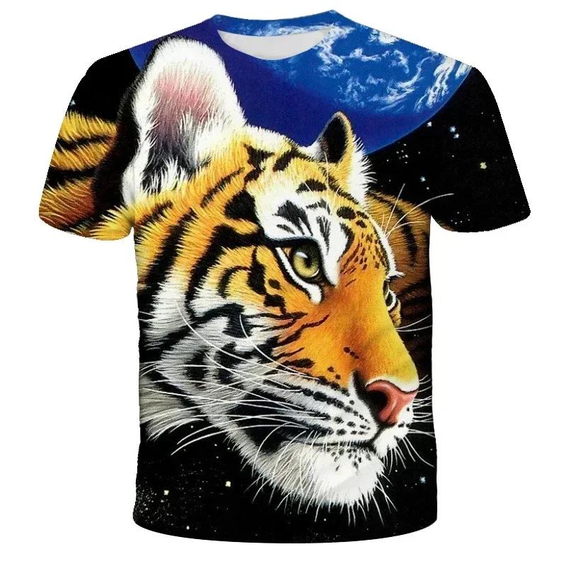 2023 New Tiger Lion 3D Print T Shirt Kids/Adult Tops Casual Fashion Tee Men Boy Shirt Oversized Short Sleeve Children's T-Shirts