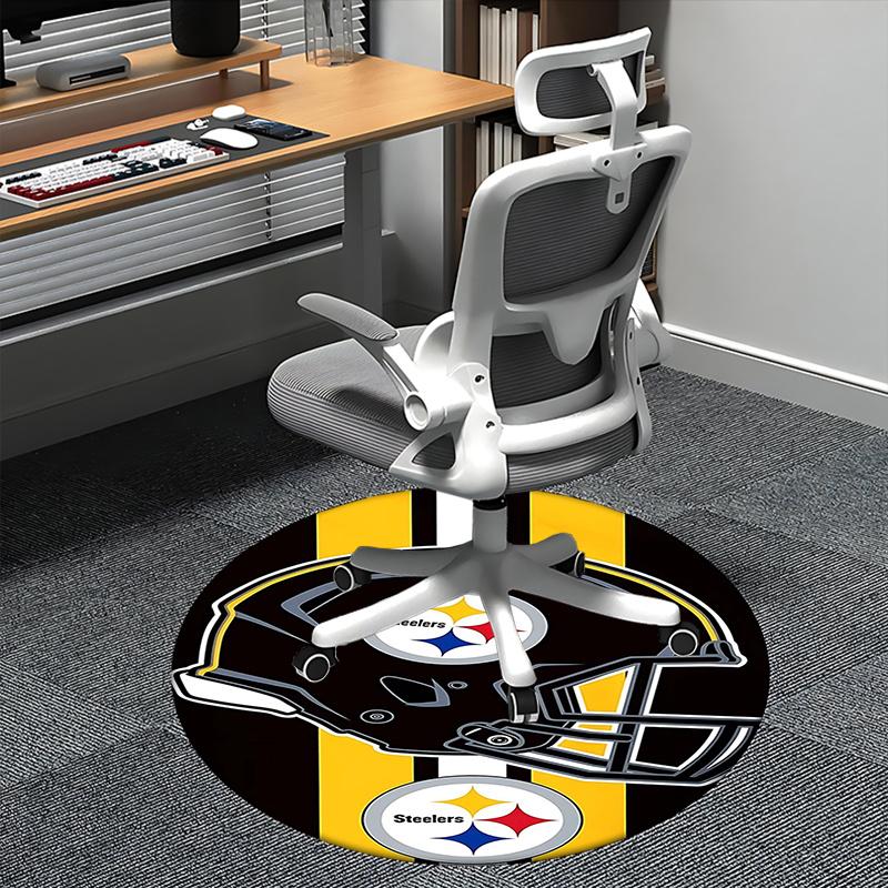 

Steelers Helmet,Pittsburgh Steelers Chair mat Round Rug Office carpet, Non slip, Suitable for Living Rooms, Bedrooms Decor.1205592a 80cm by 80cm
