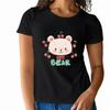 Women's T-Shirt Cute Bear Graphic Tee Short Sleeve Round Neck Trendy Summer Top Fast Ship