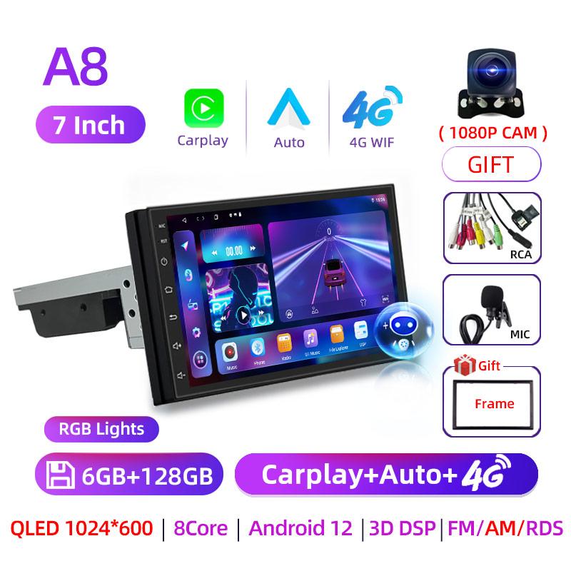 7'' 10'' 8Core Android 11 1Din Car Multimedia CarPlay 5G Universal Navigation GPS 1 DIN Headunit Auto Radio Audio Stereo dvd