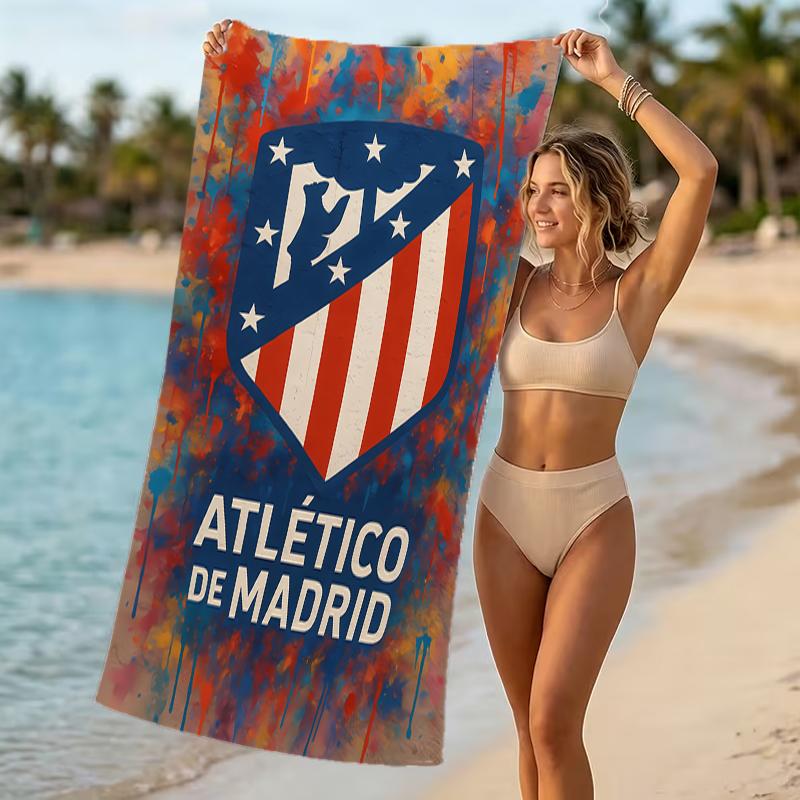 Beach Towel with Atlético Madrid Logo Pattern - Soft,absorbent,machine Washable Lightweight&Modern,swimming,Travel Essentials