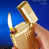 New Style Grinding Wheel Ignition Open Flame Lighter, Rounded Corners Crisp and Loud Metal Inflatable Lighter, Wholesale