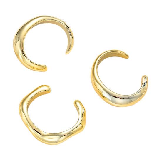 3 Pcs Gold Plated Bangle Bracelets for Women, Big Stackable Bangles, Adjustable Open Cuff Bracelet, Minimalist Accessories