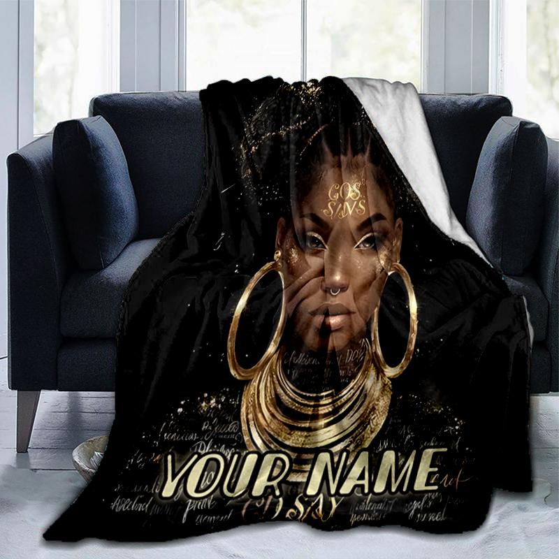 1PC Custom Name Golden Dreams Shine Bright outdooor Flannel blankets Throw Blanket All-Season Throw Gift Bedspread for Couch, Bed, Camping Holiday Bir
