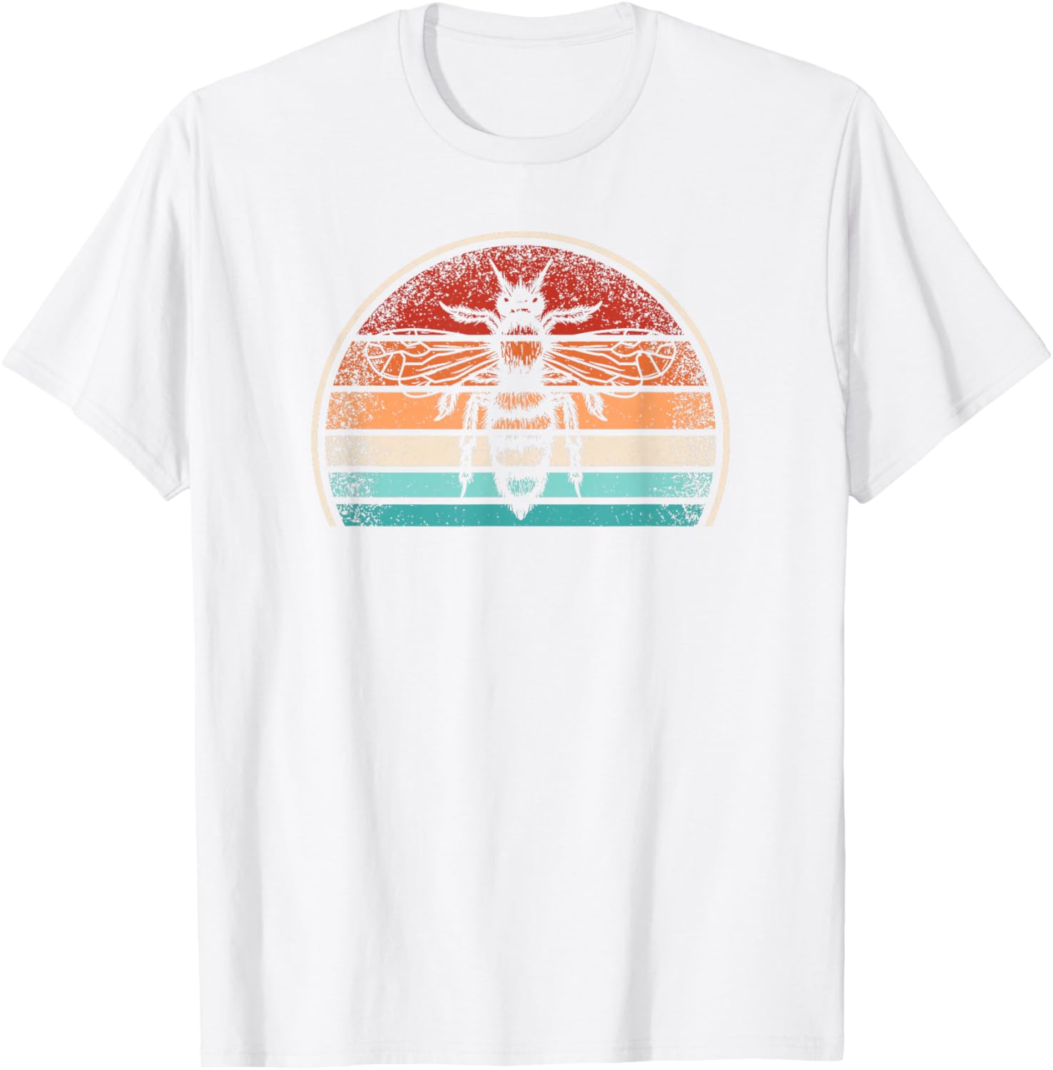 Retro Sunset Bee Graphic Tee Vintage Style Beekeeper Nature Cotton T-Shirt Unisex S