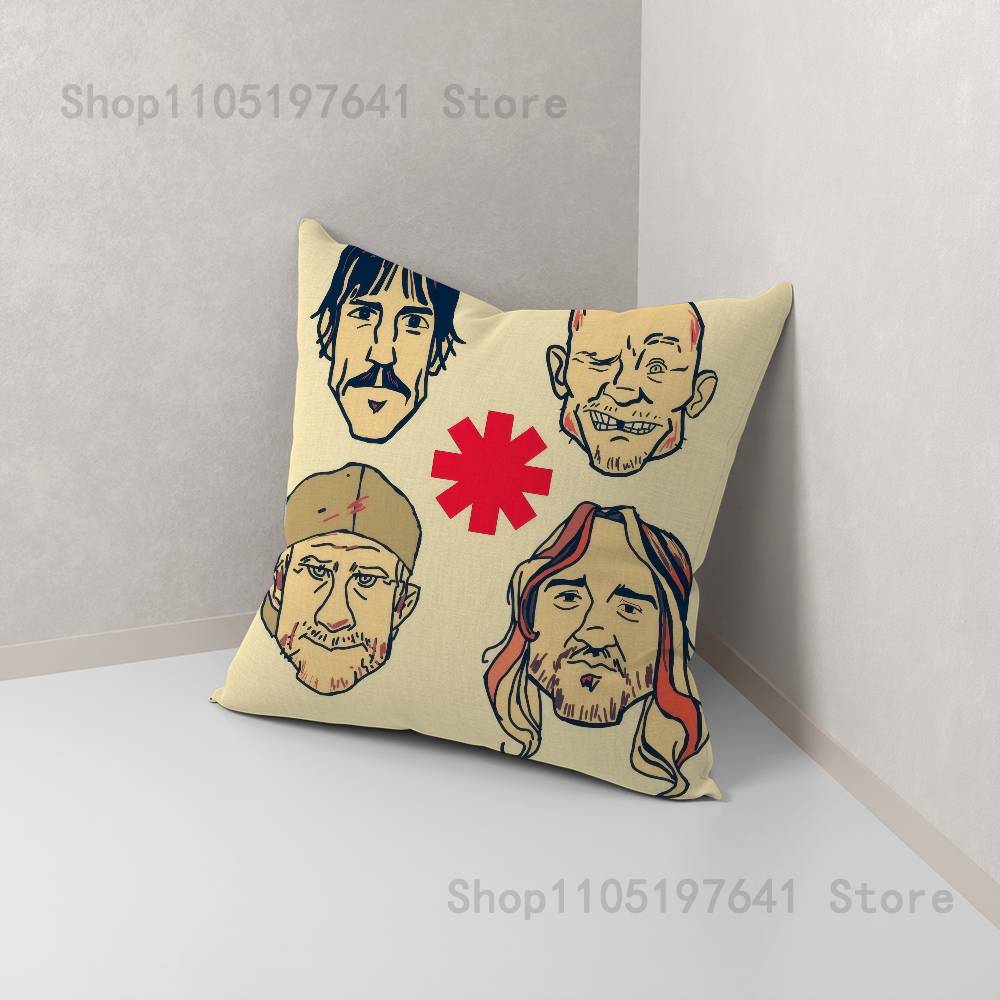 Chili Red RHCP Pillow Case For Sofa Decor Car Office Room Printing Cushion Cover Decorations and Protector