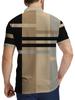 Printed Design – Not Textured Men's Casual Striped Shirt - Breathable Polyester Fiber, High Neck Button Design, Suitable for Golf and Sports, Machine