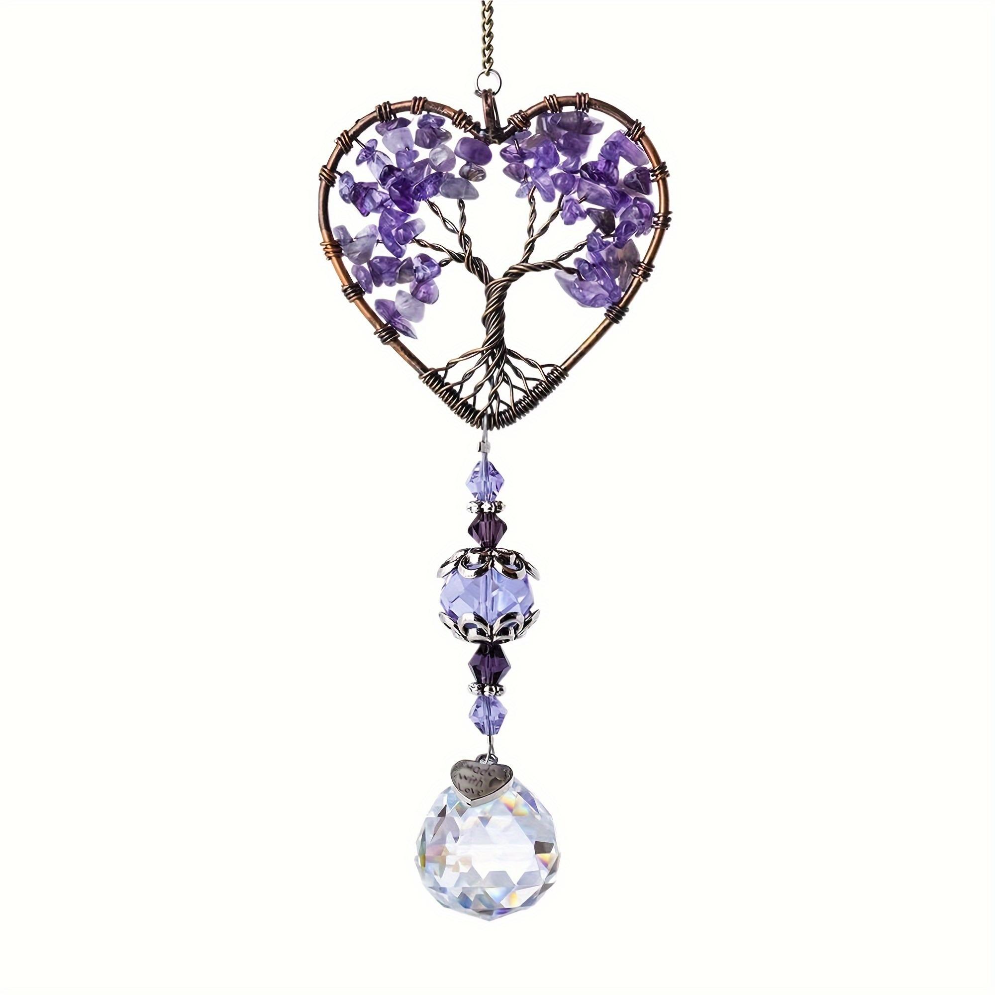 

Amethyst Suncatcher Crystal, Rainbow Maker Hanging Window Decor, Car Accessory Home Decoration Gift коричневый