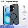 KEYSION Magnetic Phone Case for VIVO X200 FE Soft Silicone+PC Matte Translucent Black Shockproof Cover for VIVO X200 FE
