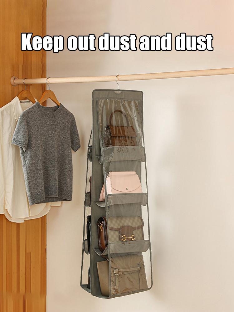 Handbag Hanging Storage Bag Storage Hanging Bag Non-Woven Multi-Layer Wardrobe Storage Dustproof Double-Sided Storage Bag