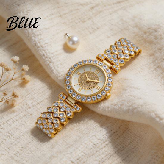Diamond Accent Women Watch Women's Rhinestone Bracelet Alloy Roman Numerals