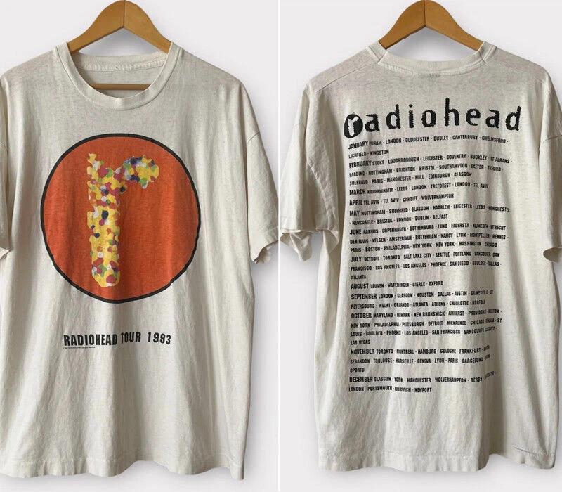 

1993 Radiohead белая футболка с коротким рукавом 2 стороны классическая футболка 4XL