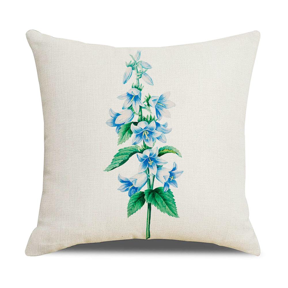 Nordic New Home Simple Plant Flower Series Linen Pillow Cover Square Sofa Cushion Cover