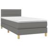 Maison Exclusive - Sommier à lattes de lit avec matelas Gris foncé 90x200 cm Tissu