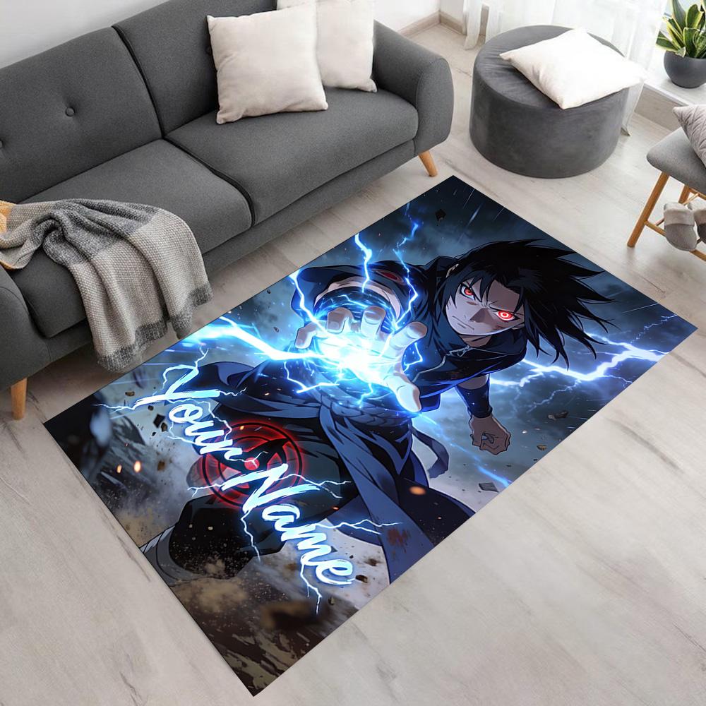 Naruto Character Customizable Name Floor Mat Design for Outdoor Bedrooms Study room Kitchen Anti-slip Rug Anime Office Decor Wedding Party Gift