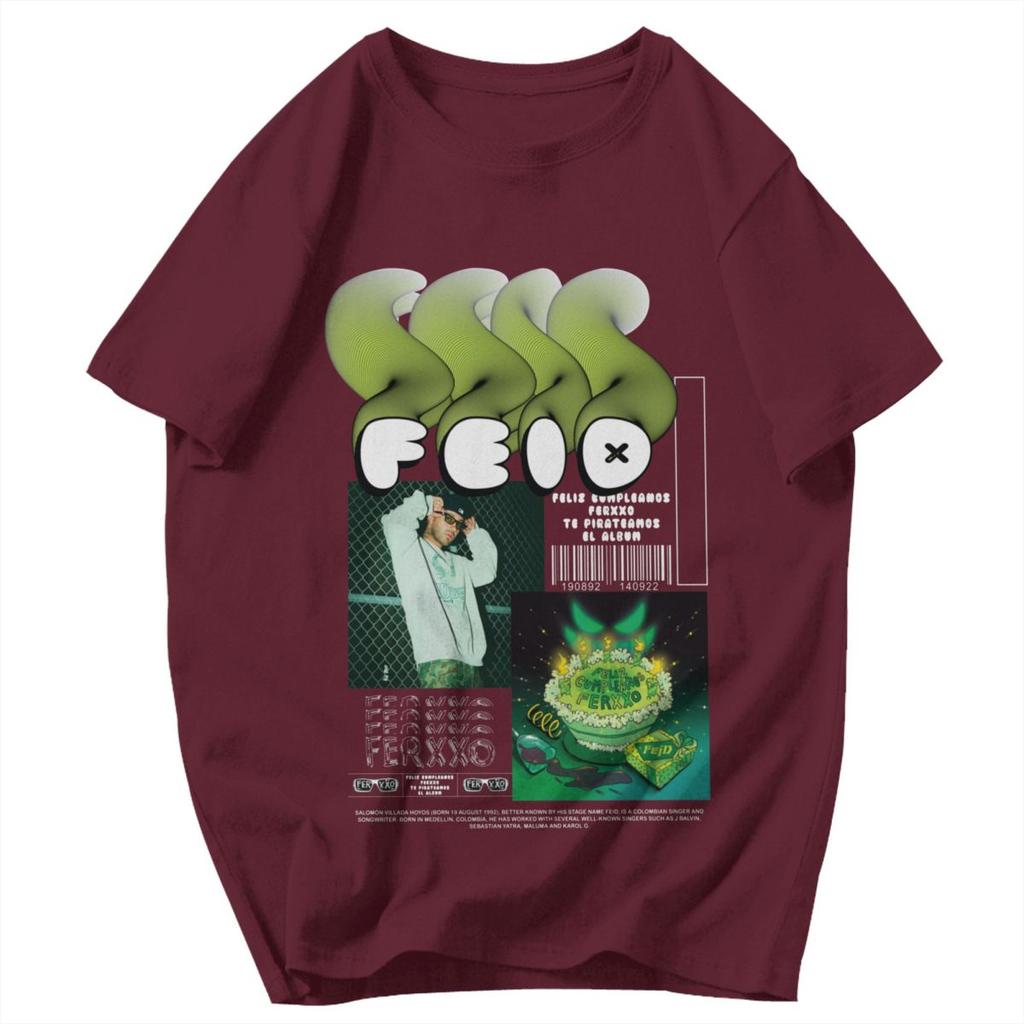 Men T Shirt Ferxxocalipsis Tour 2025 Feid Ferxxo Vintage Cotton Y2K Graphic Oneck Unisex Clothing T Shirts