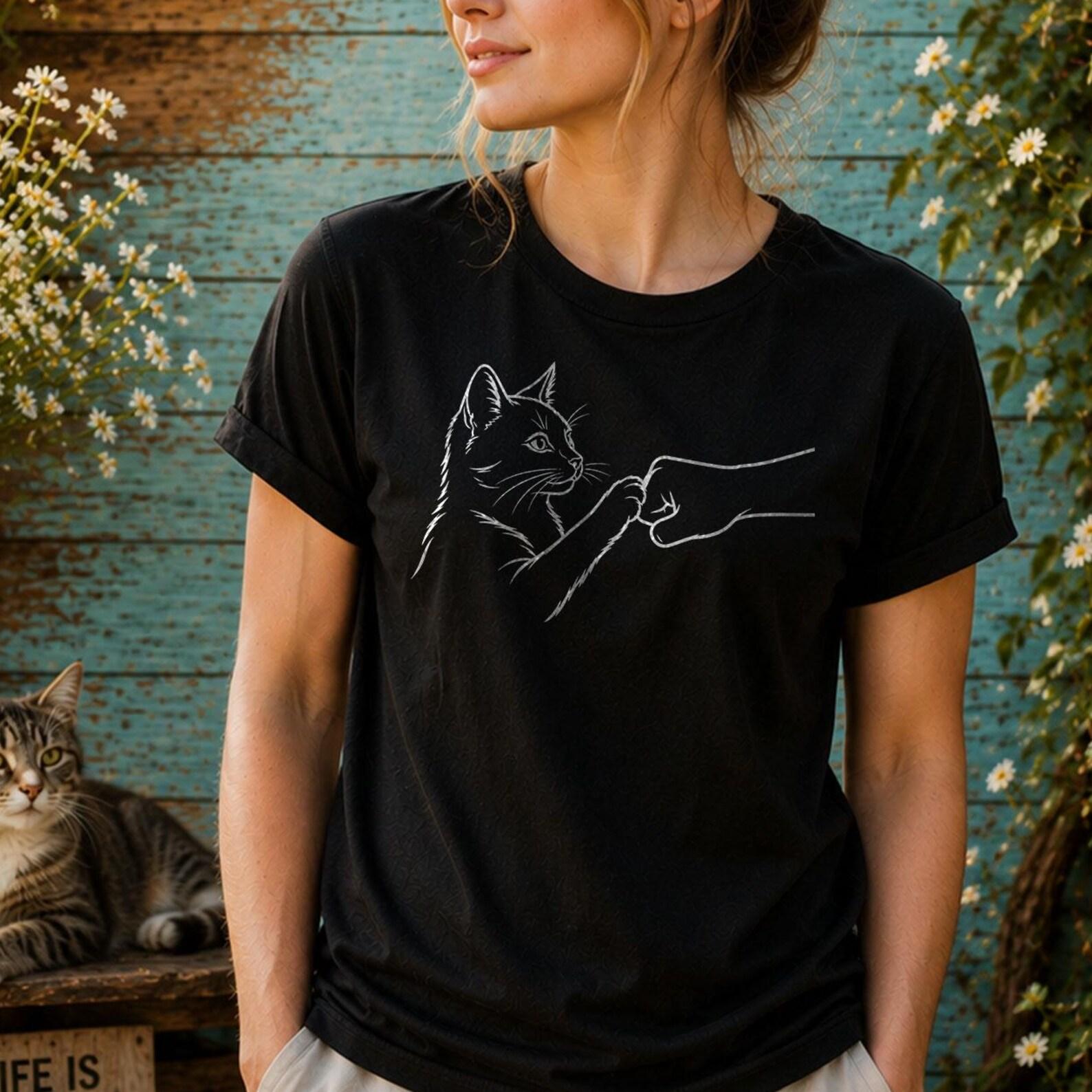 Cat Human Hand T-Shirt Trust Funny Cat Paw - Premium Shirt L