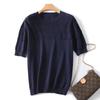 Summer's New Round Neck Simple and Hollow Short-sleeved Loose Casual Knitted Half Sleeve