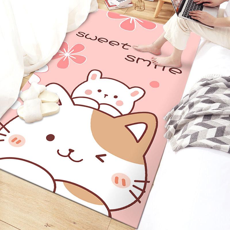 Cartoon Corgi Läuferteppich Niedliches Hundemuster Rutschfester Teppich Tiere Thema Nachttisch Bodenmatte Haus Innenbereich Eingang Rutschfeste Matte