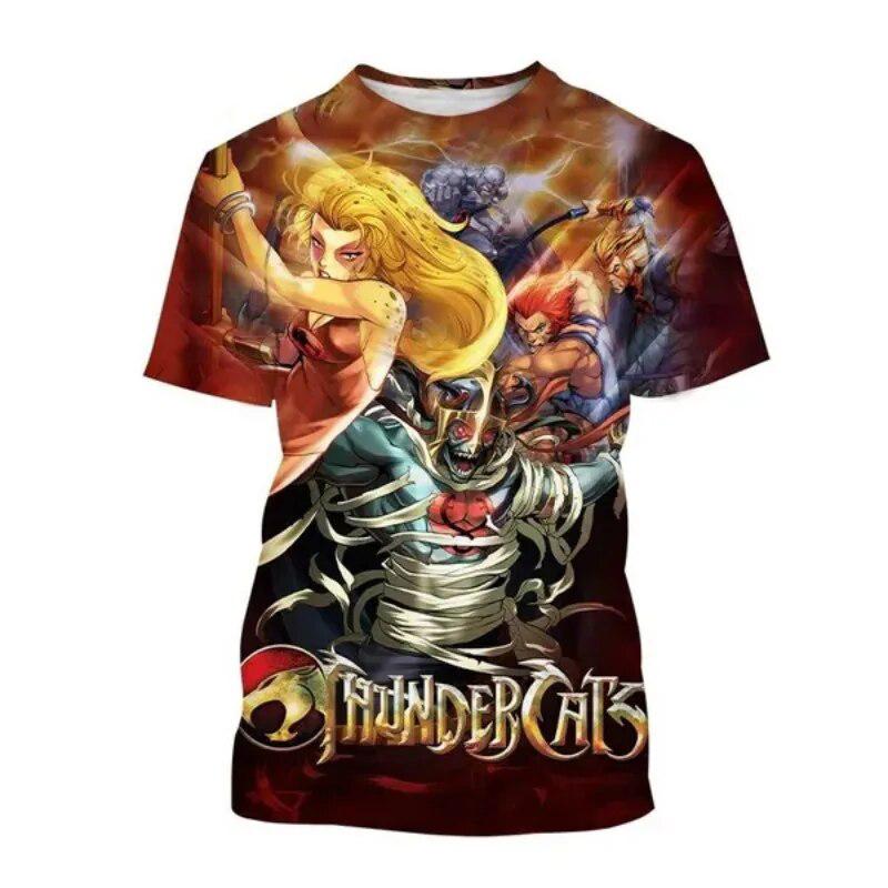 Summer Thundercats 3D Print T-Shirts Anime Streetwear Men Fashion Short Sleeve T Shirt O-Neck Male Tees Tops Clothing