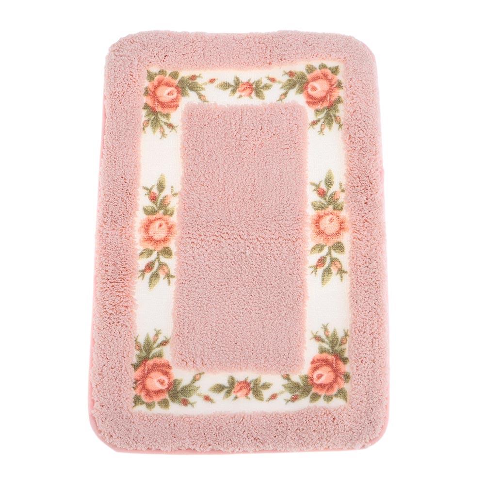 1 Pcs Pink Flower Rug Non-Skid Floral Bathroom Rug Easy To Use Bathroom Rugs  Bathroom