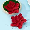 Trendy Pleated Petal Flower Stud Earrings – Bold and Stylish for Women