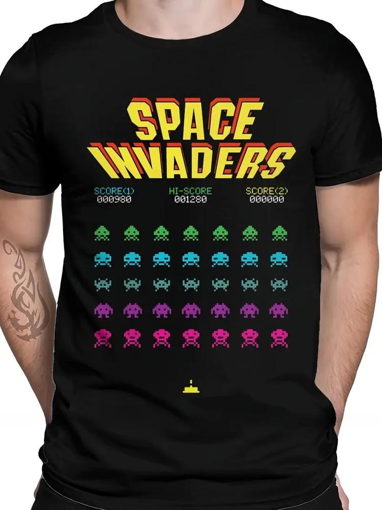 

100% Cotton Plus Size Men Short Sleeve Summer Casual Shirt | 70s 80s Arcade Game Unisex T-Shirt XXL