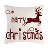 Black and Red Plaid Christmas Linen Pillowcase Elk Snowman Home Decoration Pillowcase Sofa Pillowcase