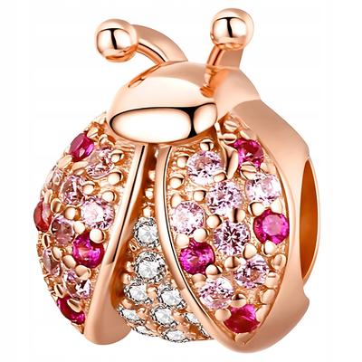 Charms Ladybug 925 Pendant S925 Plated Zircons Beads