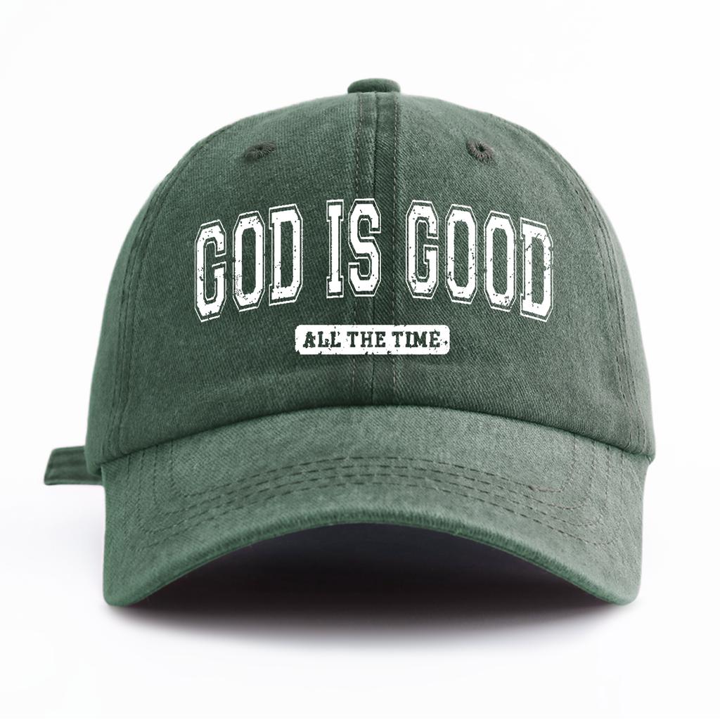 1pc GOD IS GOOD Print Washed Baseball Cap for Adults  Minimalist Retro Style Casual Soft Adjustable Dad Hat Perfect As Gift
